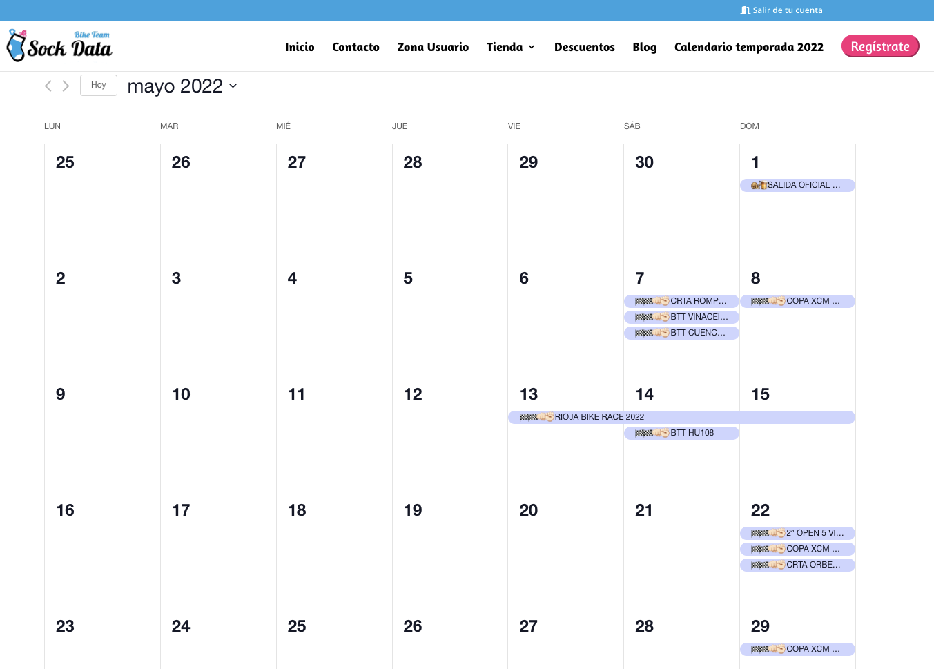 sockdata bike team funcionamiento calendario01